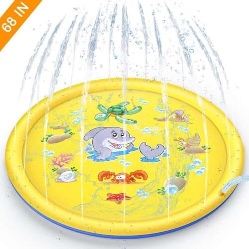 170cm Family Activity Play Water Mat Games Beach Pad Kids Outdoor Water Spray Beach Mat Lawn Inflatable Sprinkler Cushion Toys