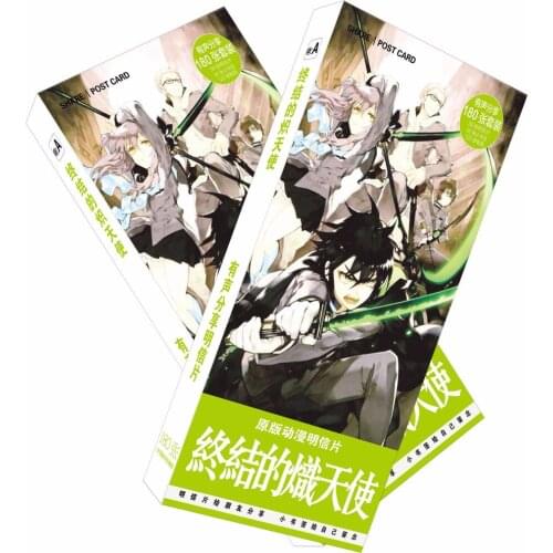 180pcs/Set Anime Seraph Of The End Paper Postcard/Greeting Card/Message Card/Birthday Letter Envelope Gift Card