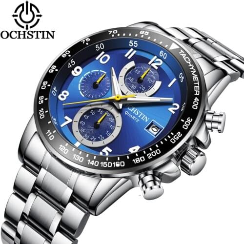 OCHSTIN Luxury Full Steel Business Watch orologio militare Men Fashion Sport Quartz Chronograph Wristwatch mode homme horloges