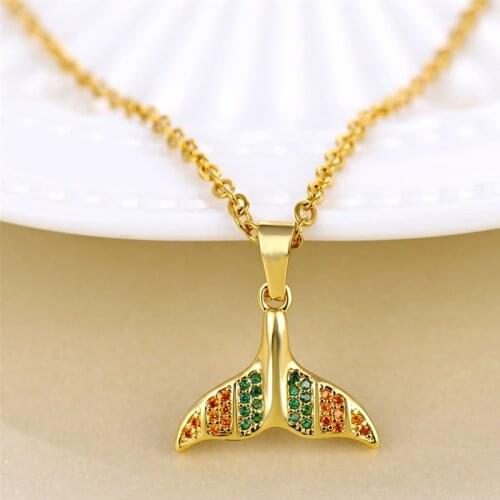 Zircon Charm Pendant Necklace Gold-Plated Copper Micro-AAA Jewelry Stainless Steel Chain Pendants for Women Mothers day Gift