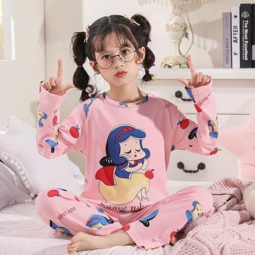 Kids Pajamas set Girls Boys Sleepwear Nightwear Baby Infant Clothes All Cotton Pyjamas Suit For Children homewear 3-18 Years