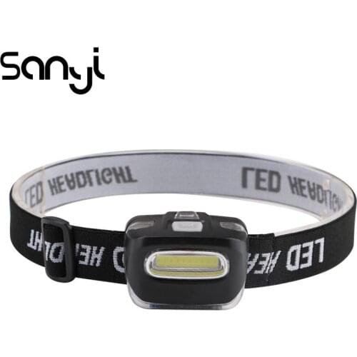 SANYI 3800 Lumen Flashlight Forehead Headlight COB LED Portable Lantern for Outdoor Camping Head Light Lamp Torch by AAA Battery