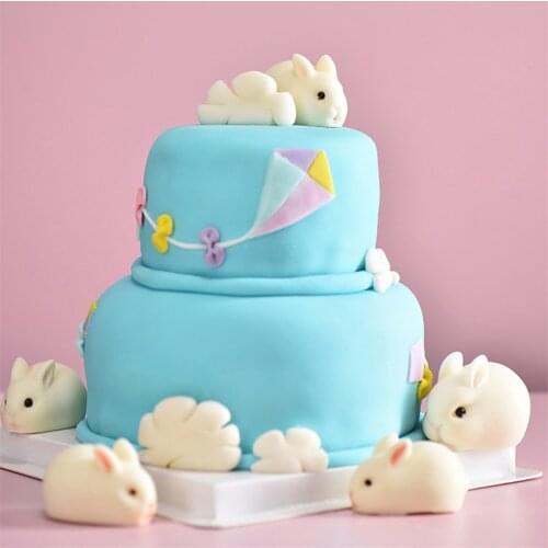 Cake Mold 6 Cavity Rabbits Soft Reusable Silicone DIY Tool for Cake Jelly Soap