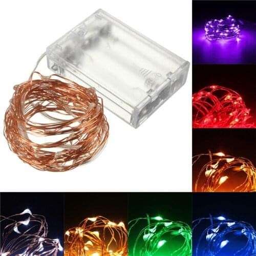 5M 50 LED Copper Wire Fairy String Light Battery Powered Waterproof for Christmas Valentines Wedding Decoration Lamp Party