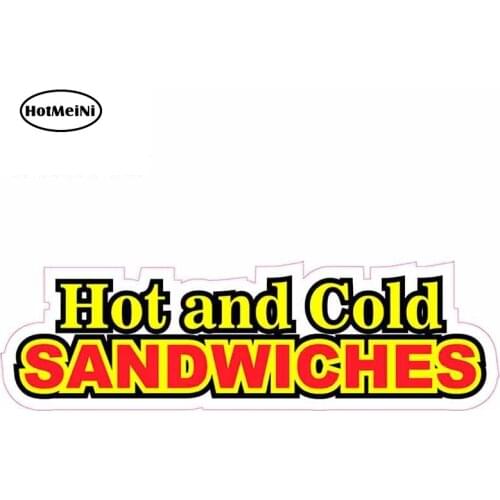 HotMeiNi 13cm x 3.8cm For Hot And Cold Sandwiches Fine Stickers Car Accessories 3D Funny Car Sticker Creative Stickers