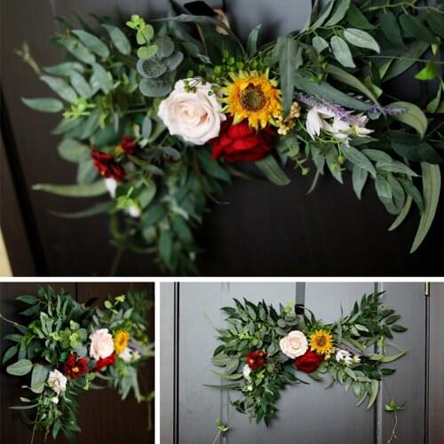 Artificial Flower Plant Hanging Lintel Eucalyptus Leaf Lintel Simulation Leaves Window Wall Decoration Garden Home Greenery Swag