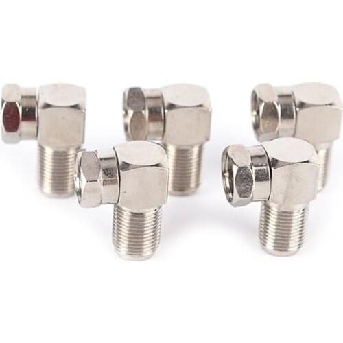 5pcs Right Angle 90 Degree Coaxial Connector Waterproof Connection F Male To F Female Adapter Connector RG6 RG5