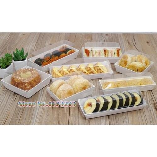 Take out box with Clear PVC window To go boxes White paper doggie bag food lunch pasta packing. 100pcs/lot