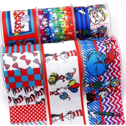 Cartoon Grosgrain/Satin Ribbon Cartoons Printed Ribbon For Crafts Decoration Bow 10Yards 1615