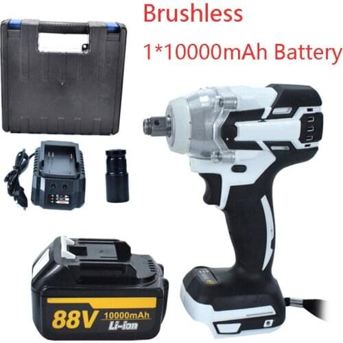 5pcs 88VF 520Nm Brushless Electric Wrench Set Rechargeable 10000Amh Battery Impact 1/2 Socket Wrench Power Tool with Charger