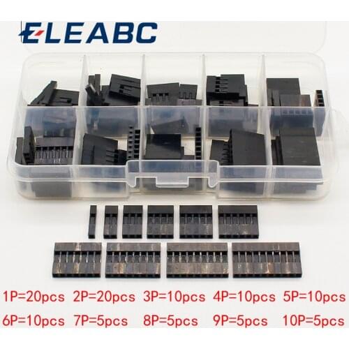 100pc Dupont sets Kit with box 1P/2P/3P/4P/5P/6P/7P/8P/9P/ 10Pin Housing Plastic Shell Terminal Jumper Wire Connector set