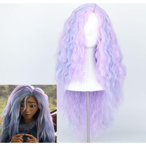 Raya and the Last Dragon Women Girls Long Wave Multi Color Movie Party Cosplay Wig