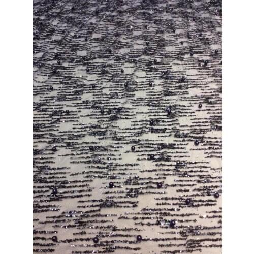 Glued glitter with beads SYJ-101644 mesh african indian lace fabric for wedding /evening dress
