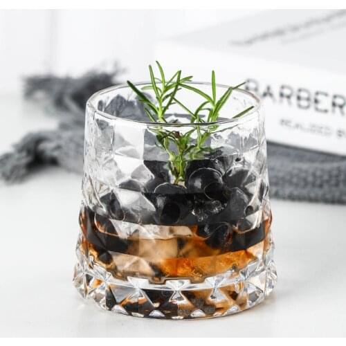 Transparent Gem Relief Diamond Crystal Whiskey Cocktail Juice Glass Cup Home Bar Beer Water Party Hotel Cups Drinkware