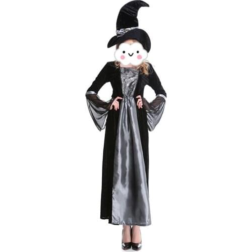 Adult Grey Witch Costume Womens Halloween Fancy Dress fantasia adult Cosplay Party Outfit vintage Gothic long witch costumes