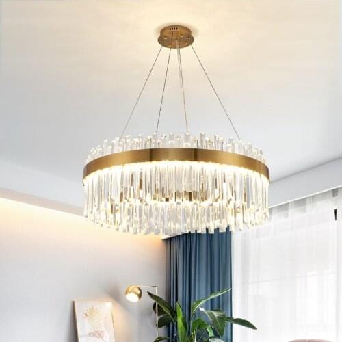 Modern Lustre Crystal Led Pendant Light Living Room Decor Led Pendant Chandelier Lighting Luminaire Bedroom Hanging Lamp Fixture