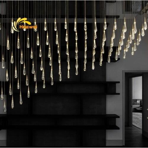 Modern LED Crystal Pendant Lights Lighting Restaurant Dinning Room Staircase Living Room Hall Indoor Decor Villa Hanging Lamps