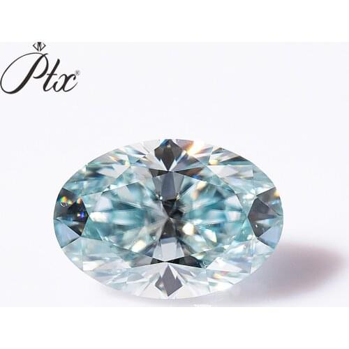Loose Gemstones Oval Shaped Moissanite Stones Light Blue Color VVS1 Lab Diamond Pass Moissanite Tester With GRA Certificate