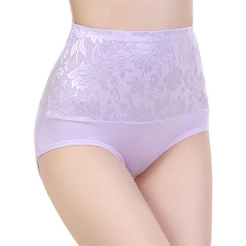 Women Briefs Girls Abdomen Breathable High Waist Panties Jacquard Ladies Brifes New Sexy Underwear Female Underpant