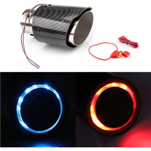 Car Universal Modification Accessories Decoration LED Light Exhaust Muffler Tip Pipe Rear Tail Throat High Temperature Resistant