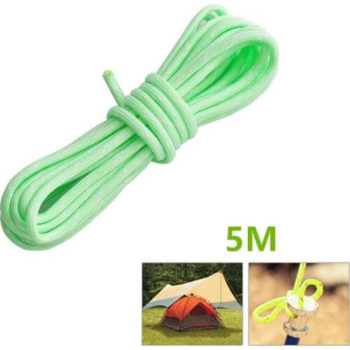 5m Outdoor Luminous Tent Rope Reflective Windproof Fastener Rope Buckle Camping Equipment