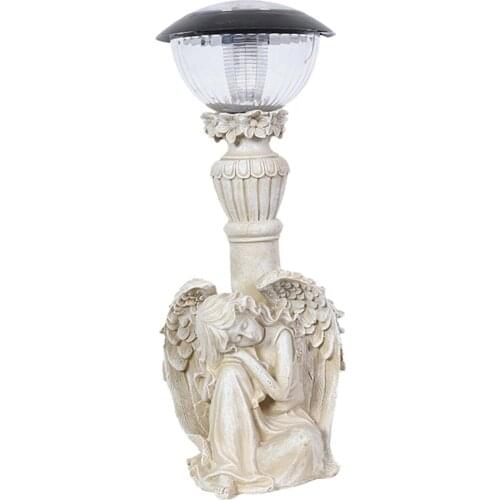 Waterproof Solar Angel Statue Garden Figurine Sculpture Memorial Gift Home Furnishing for Patio Lawn Yard