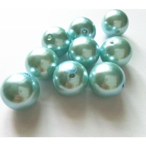 Choose size) 6mm/8mm/10mm/12mm/14mm/16mm/18mm/23mm/25mm light blue color Acrylic Pearl Beads #17