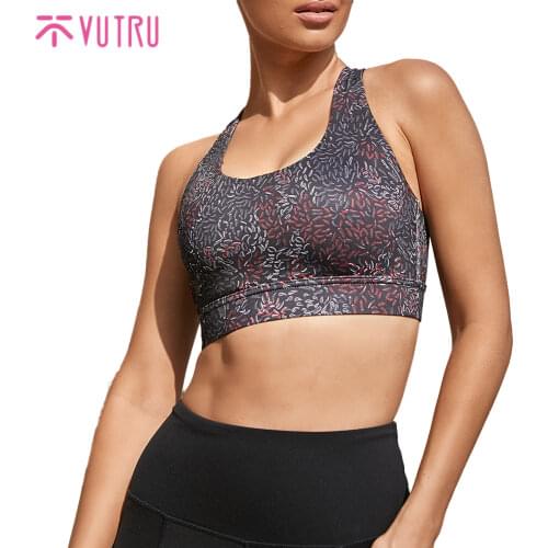 VUTRU Push Up Sports Bra Womens Tracksuit Cross Straps Wireless Padded Gym Bra Yoga Underwear Active Wear Workout Fitness Top