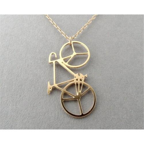 Fashion tiny bicycle Pendant choker charm statement Necklace for women girls christmas gift jewelry Kids boys necklace gold