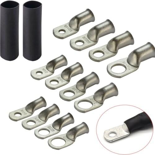 10PCS SC Bare Copper Ring Crimp Terminals Lugs Battery Cable Soldered Connector Electrical Wire Splice Connectors Kit