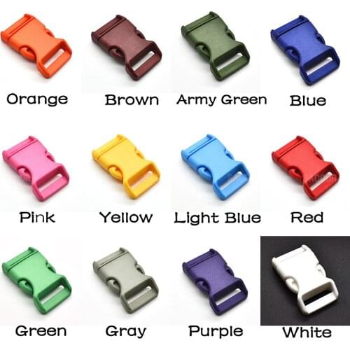 1000pcs/pack 3/4'' Plastic Colorful Contoured Side Release Buckles Webbing Size 20mm For Paracord Bracelets 12 Colors