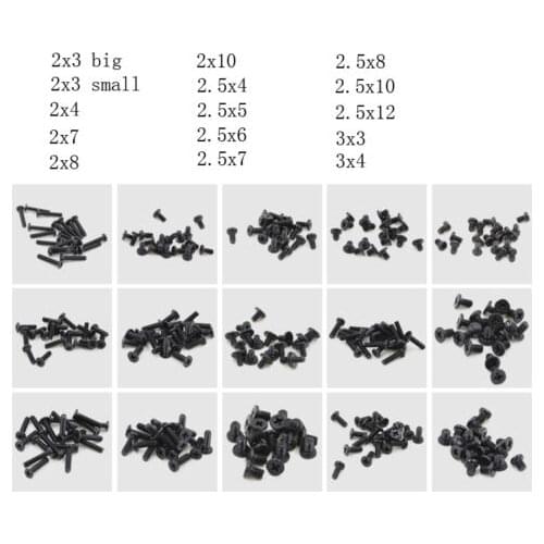 300pcs M2 M2.5 M3 laptop computer fixed screws phillips flat head screw bolts High Quality