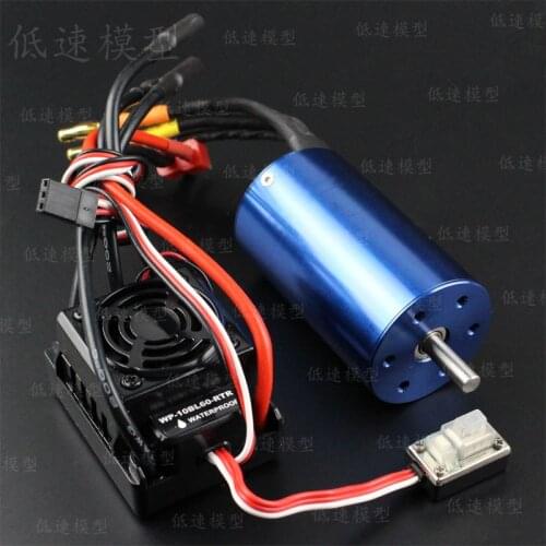 4-Poles 3660 3300KV brushless sensorless motor and 60A Waterproof ESC 2S/3S WP-10BL60-RTR For 1/10 Models Remote Control Car