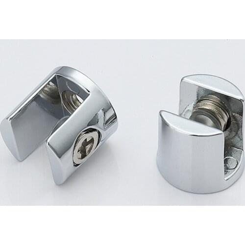 4pcs/lot Zinc alloy Glass Clamp bracket chrome shiny shelf support Can clamp 8mm/10mm/12mm