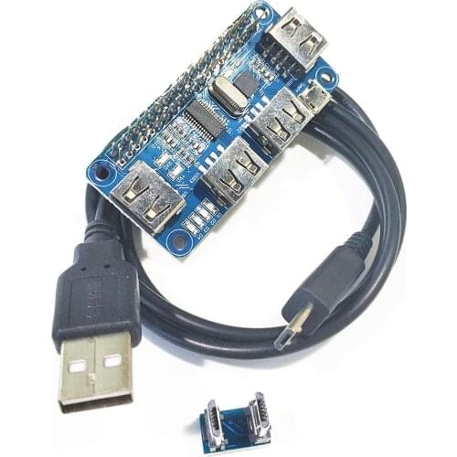 4 Ports USB HUB HAT For Raspberry Pi 3b+ / 3 / 2 / Zero W Extension Board USB To UART For Serial Debugging HUB