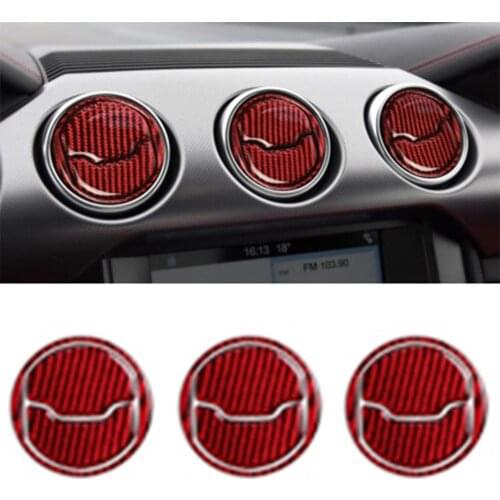 50% Hot Sales!!! 9 Pcs Trim Covers Stickers Anti-Collision Anti-fall Carbon Fiber Car Interior Trim Covers Stickers for Mustang