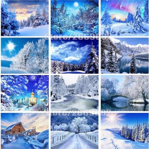 5D Diamond Painting Full Square Winter DIY Needlework Diamond Painting Scenery Picture Of Rhinestones Handmade Gift TT1802