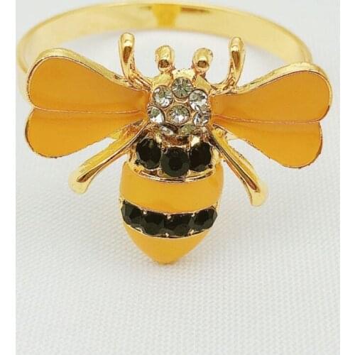 6 / PCS new hotel restaurant metal bee napkin ring tabletop ornament napkin ring wholesale FREE SHIPPING spot