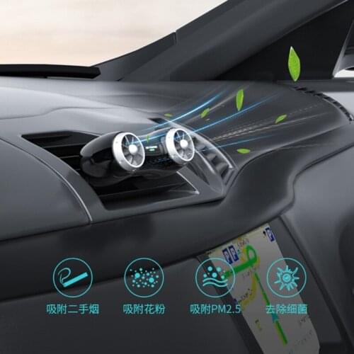 Car Air Purifier Ionizer Negative Ion Car Air Freshener Pm2.5 Activated Carbon Formaldehyde Auto Air Cleaner Accessiories