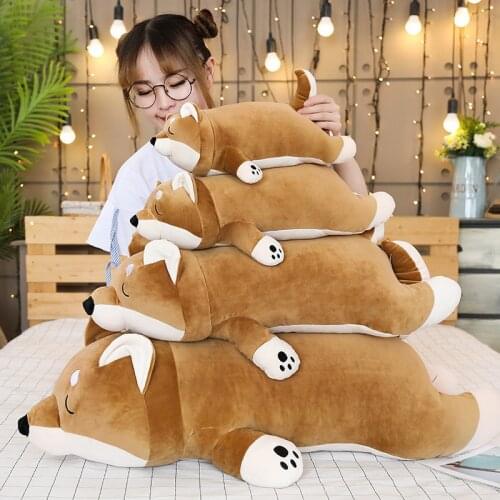 Plush Shiba Inu Big Toy Stuffed Animal & Plush Toys Cute Dog Doll for Kids Stuffed Corgi Dog Toys Soft Pillow 40-100cm