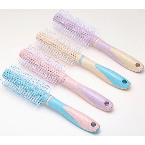 Curl Comb Natural Bristle Hair Rollers Brush Round Barrel Blowing Curling Diy Hairdressing Styling Accessories