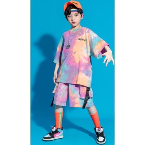 2021 Children Hip Hop Ink Jet Tshirt shorts 2Pcs/Sets Summer Streetwear Cotton Harajuku T-Shirts Short Sleeve Tops 3T - 14Years