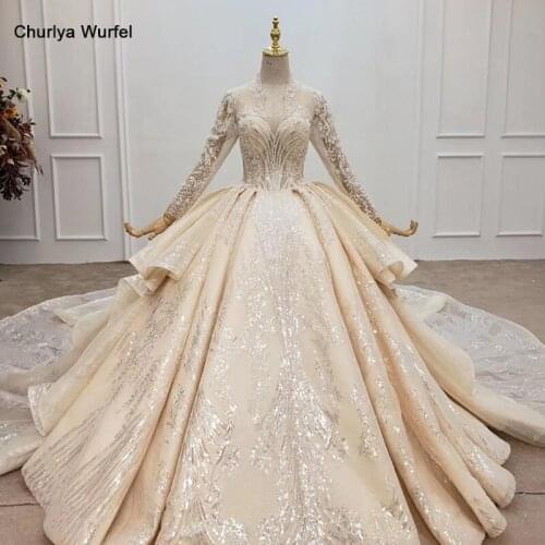 HTL1423 Wedding Dress 2020 V Neck Wedding Dress Lace Sequin And Pearl Applique weddingdress