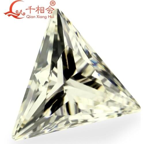 IJ yellowish white color triangle shape for cubic zirconia loose CZ stone made by Qianxiang Hui 10pcs for one bag