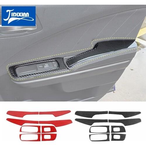 MOPAI Carbon Fiber for Charger 2015+ Car Door Inner Handle Decor Cover Stickers for Dodge Charger 2015+ Interior Accessories