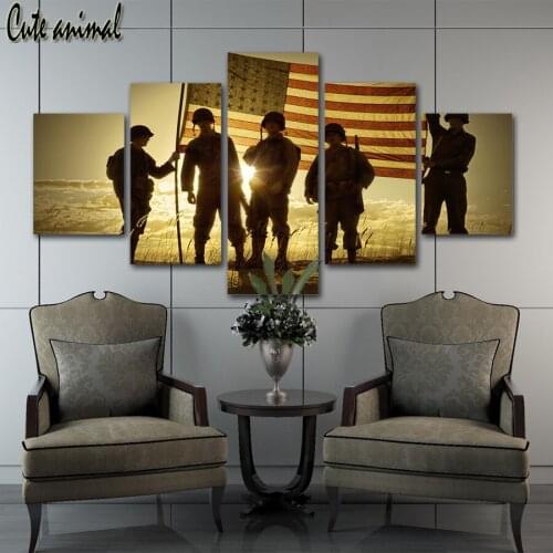 American soldier 5 pcs modular picture Diamond Mosaic Embroidery 5d Diy Diamond Painting full Round square Rhinestone Mazayka