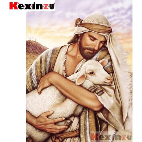 Kexinzu Full Square/Round Drill 5D DIY Diamond Painting "sheep" Diamond Embroidery Cross Stitch 3D Decor Gift K@#0856