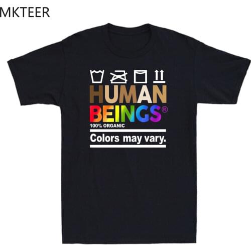 Human Beings 100% Organic Colors May Vary Rainbow LGBT Gay Lesbian Pride T-Shirt Harajuku Gothic Gothic Hip Hop Mens T-Shirt