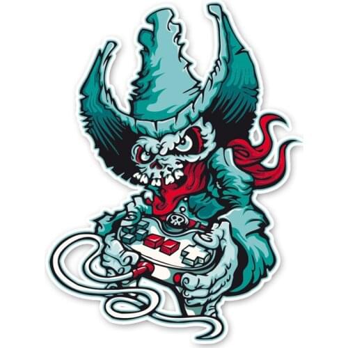 Fashion Skeletons Playing Games Motorcycle Window Body Car Sticker Decal Sunscreen Waterproof PVC 10.5CM*14CM