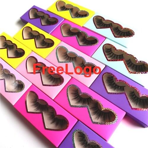 Free logo sticker Wholesale Bulk False Eyelashes Packaging Paper Boxes Rectangle Various Color Lash Package Box makeup empty